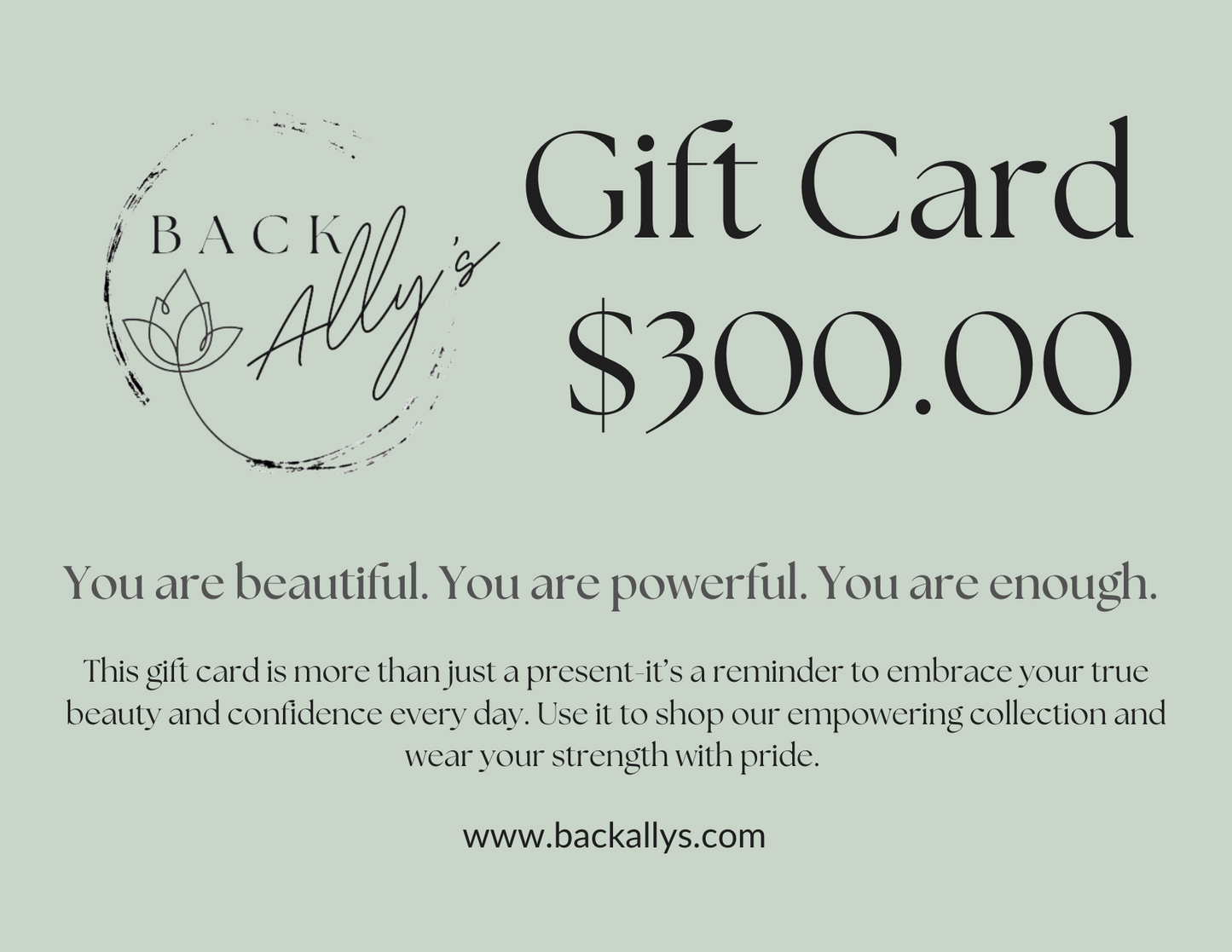 Back Ally's Gift Card