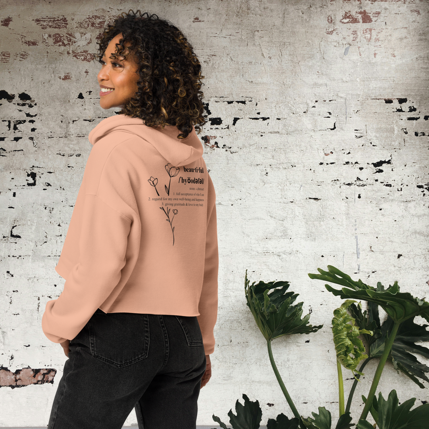 Cute & Cozy Crop Hoodie ~ Peach