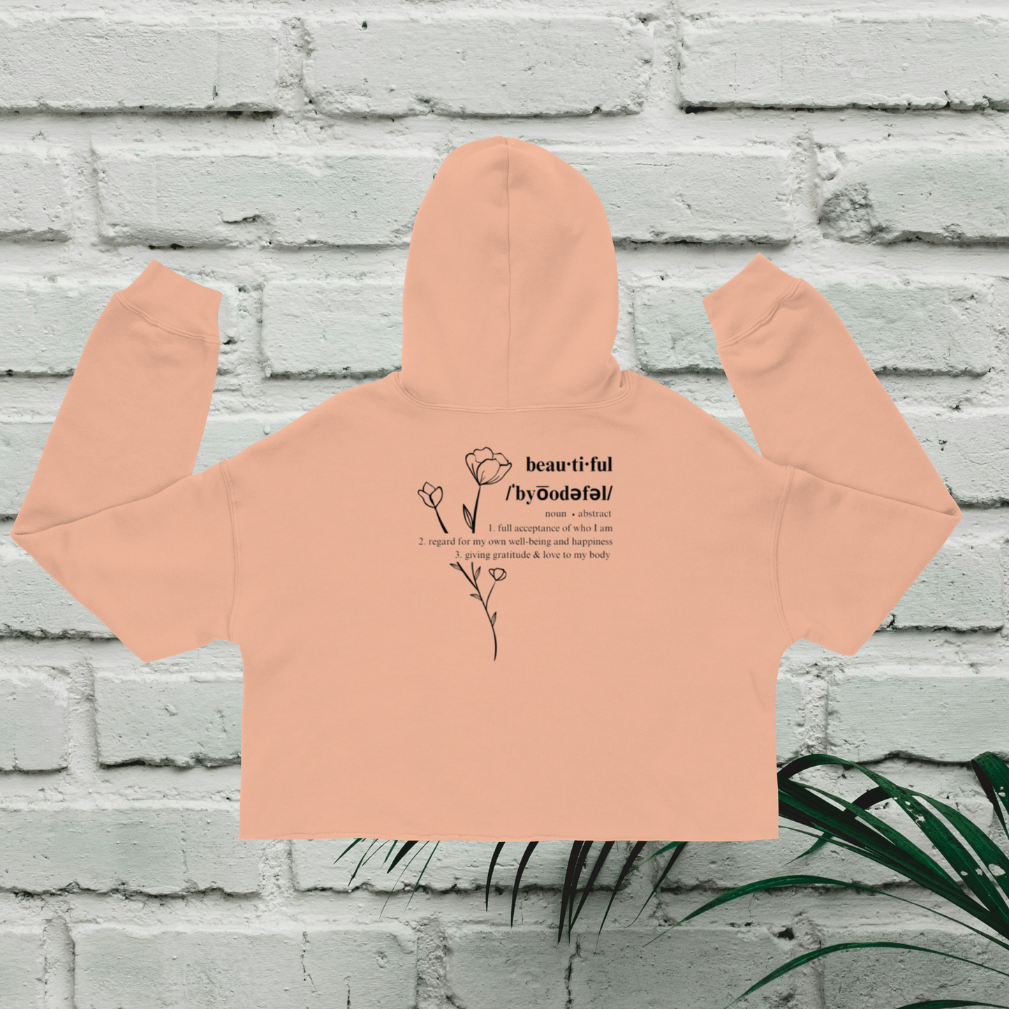 Cute & Cozy Crop Hoodie ~ Peach