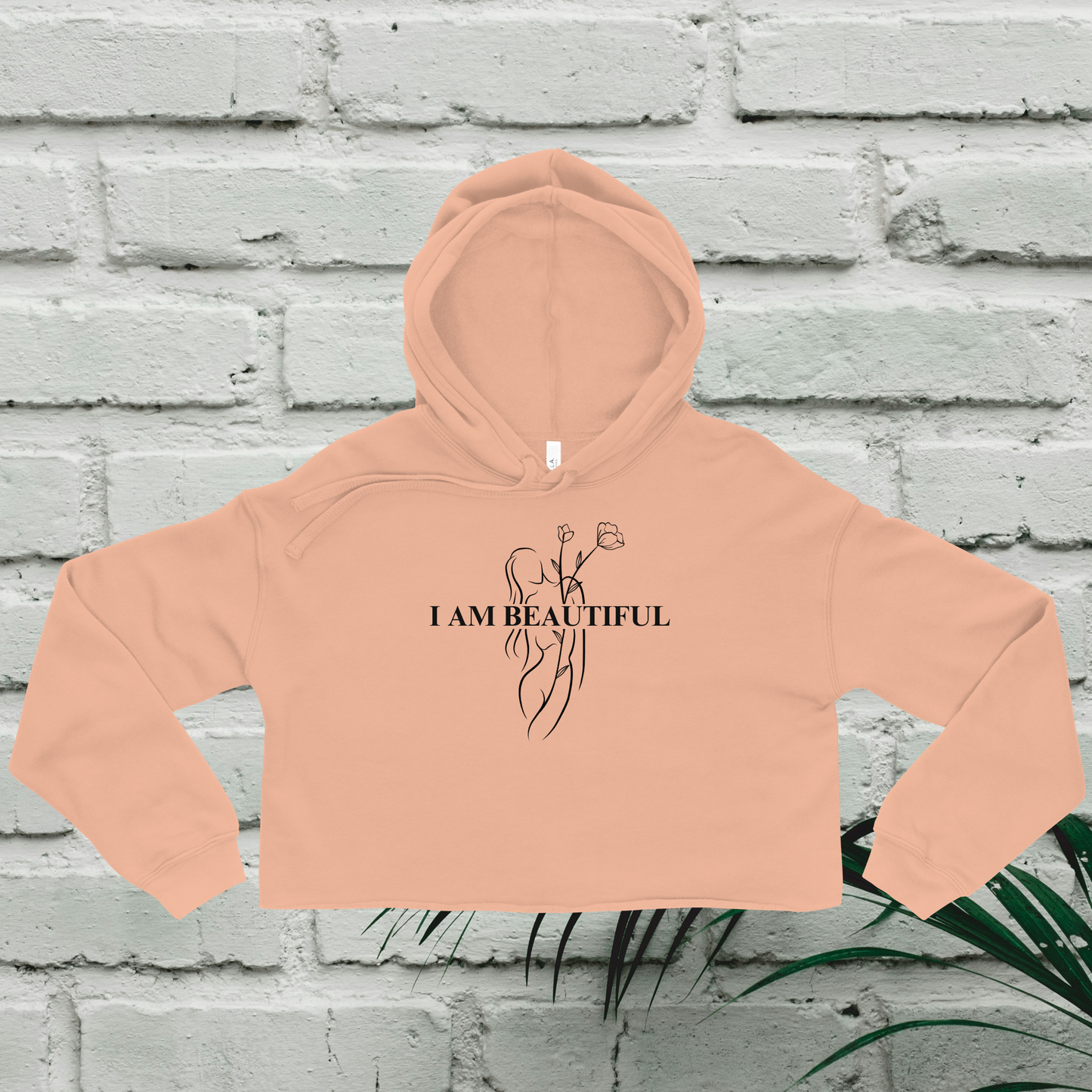 Cute & Cozy Crop Hoodie ~ Peach