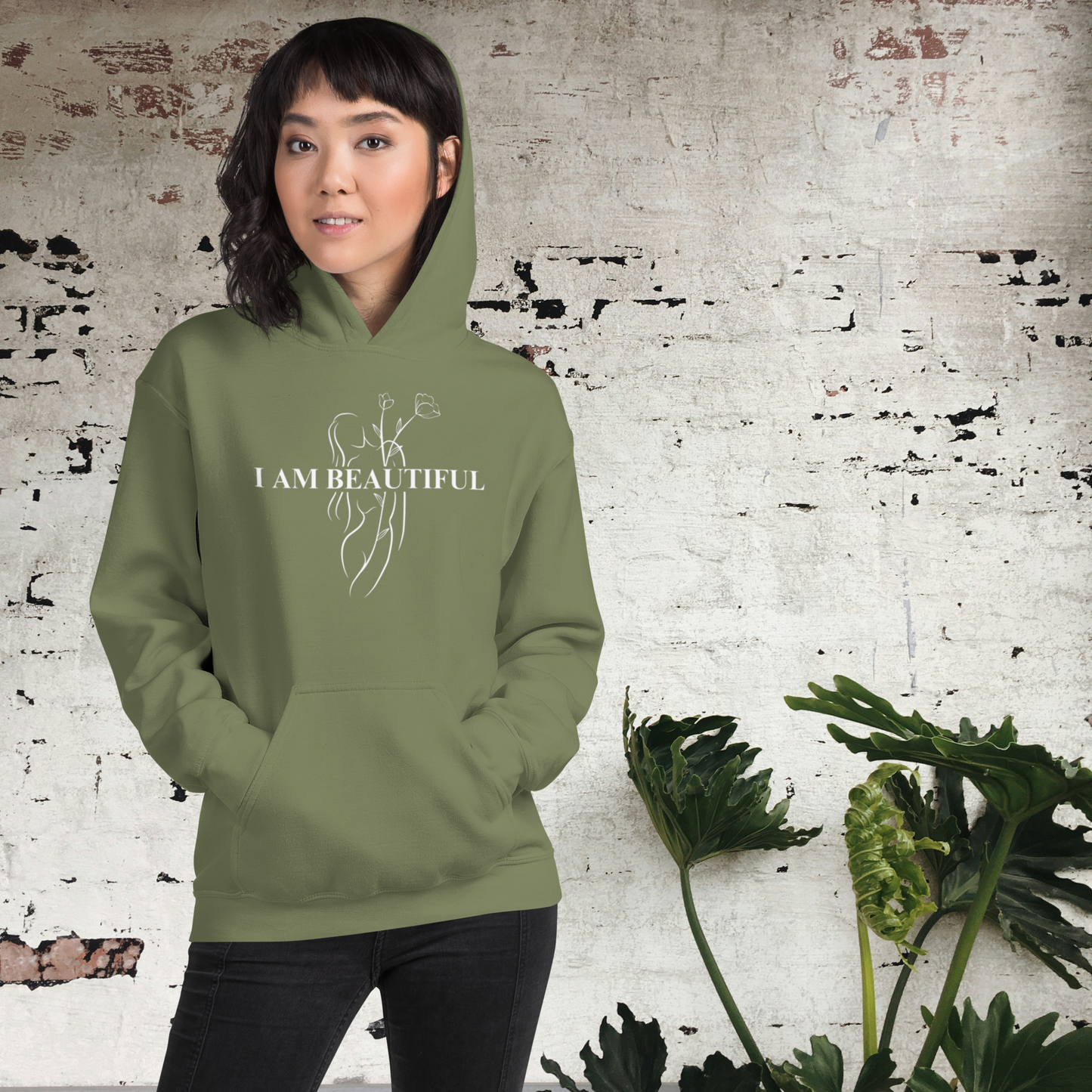 Coziest Hoodie - Black & Military Green