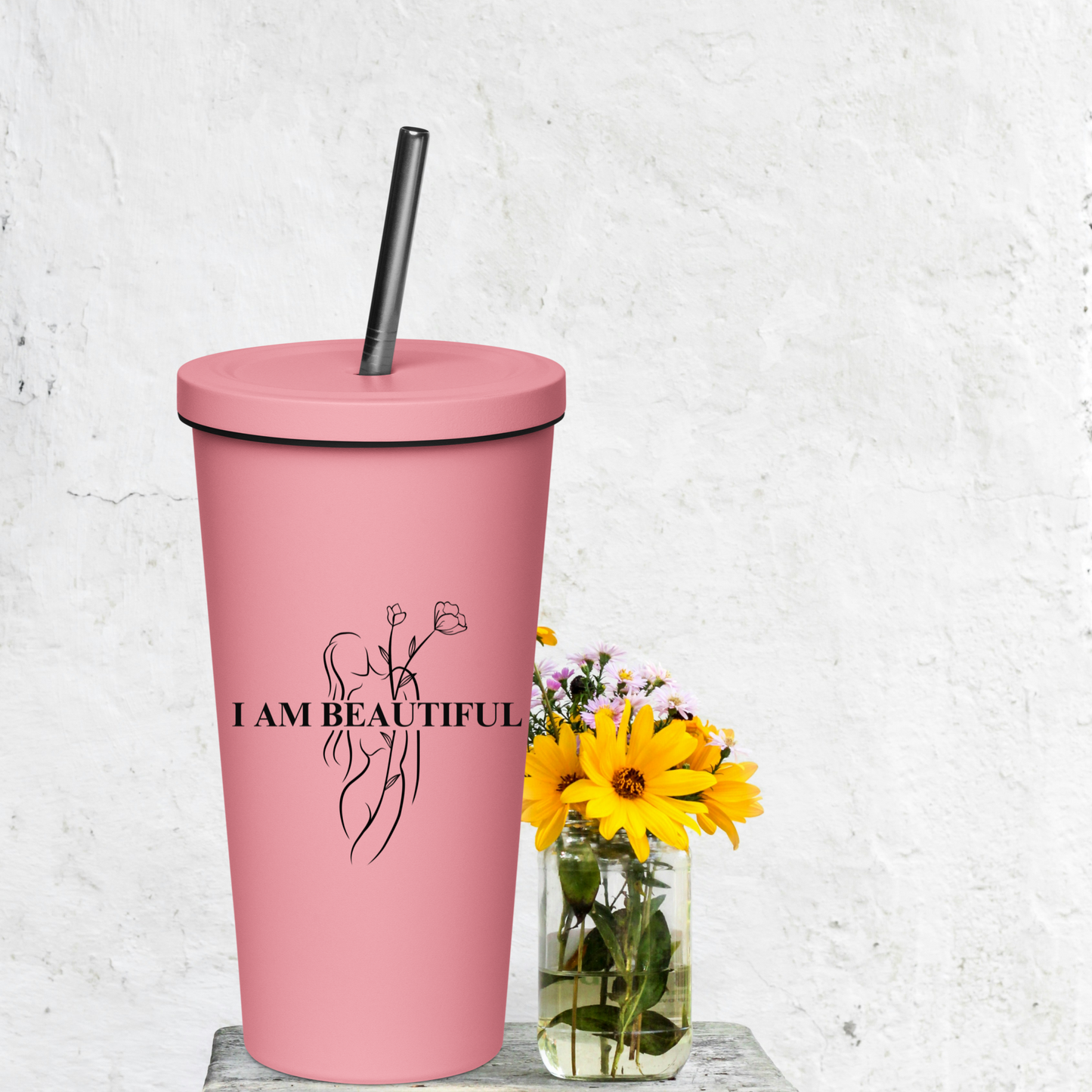 Insulated Tumbler with Metal Straw