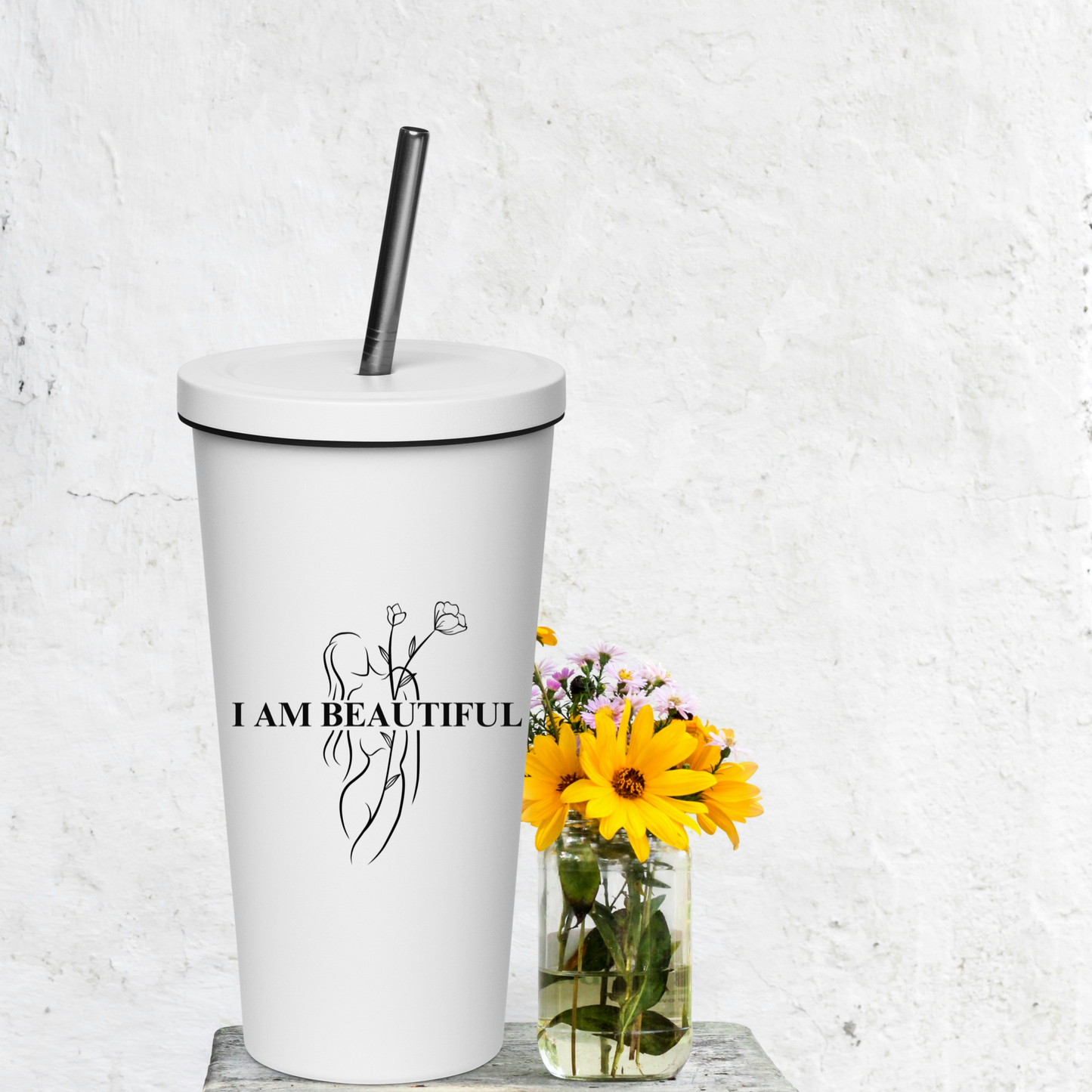 Insulated Tumbler with Metal Straw